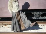 Mix Check Maxi Skirt / Brown
