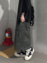 vintage washed cargo bermuda pants
