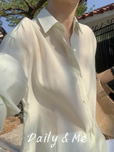 Oversized fit see-through shirt(4color)