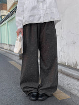26SS★ [BAONHAUS]ティンダーコットンワイドバンディングフラワーパンツ