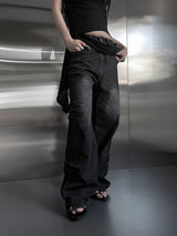 side shirring rivet denim