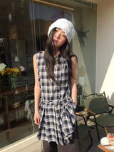Low Check Pleated Dress (2color)