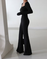 Backless body bootcut jumpsuit