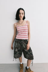 stripe sleeveless (pink)