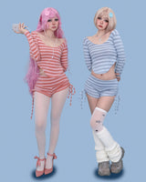 lilly striped shirring knit shorts (3color)
