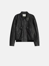 Kai zipper leather jacket