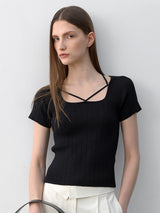 (Z-T-6832)LUX SQUARE NECK KNIT