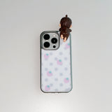 [MADE] STRAWBERRY DOT PHONE CASE (glass silver bumper)