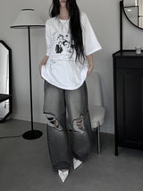 gray damaged balloon denim