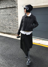 (WOOL) D-RING UNBALANCE SKIRT