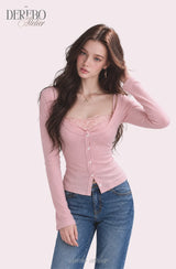 Ria lace layered cardigan long-sleeve  top