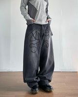 Drip Lettering Denim Pants