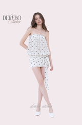 Fancy Dot Tube Top Chiffon Dress