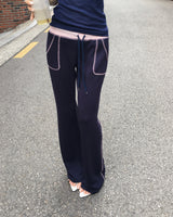 [ high-teen mood ] glow up pink-stitch low bootcut pt