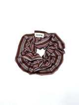 PETAL STRIPE SCRUNCH / BROWN