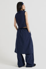 コットンバンディングスカートパンツ, Navy