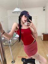 red apple sleeveless top