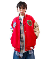 オーバーサイズバーシティジャケット パッチ付き