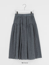 Heyo Check Banding Long Skirt