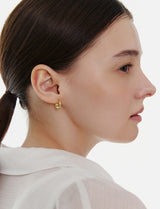 26SS★ Champagne First Moon Silver One-Touch Earrings S