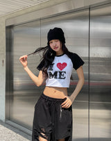 I love raglan crop short sleeve