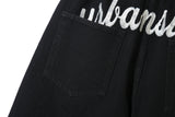 Back Logo Artwork Denim Pants (BLACK)