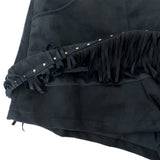 Arven Western Fringe Suede Metal Studded Mini Skirt (2 colors)