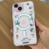 [MagSafe phone case] カラーディスターテッドキャット フォンケース