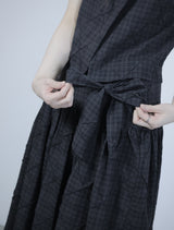 Cozy Check Ribbon skirt -Black 
