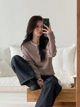 LM Border Rib Loose Round T-Shirt (3color)
