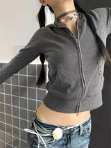 リベットフーディジップアップ [Grey]
