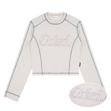 ODSDカットオフカバーステッチセミクロップTシャツ