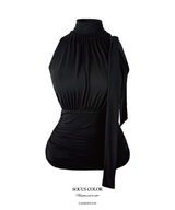 Draped Tie Halter Top (3color)