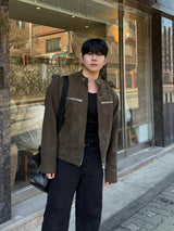 Owen knitwear suede jacket
