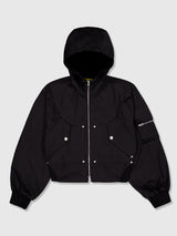 Circle Denim Bomber Jacket (Black)