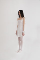 Flower strap mini dress(PINK)