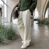 genie 366 straight cotton banding wide pants