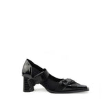 Colorful Bridge | Black Knight Functional Square Toe Mary Jane Shoes, One Strap Women's High Heels