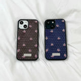 [MADE][Magsafe Glass Bumper Case] バラ刺繍ニットケース Rose Embroidered Knit Case Brown