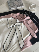 Coco Color Matching Line Tie Knit