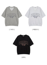 ダスボクシーフィットVネックスウェットショートスリーブTシャツ