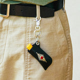 stud & wax thread lighter case keyring black