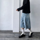 Snowwashed Leopard Wide Denim Culottes