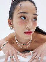 グリーンタグシルバーボールネックレス