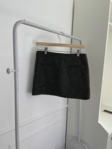 Ground checkered wool skirt (2 colors)