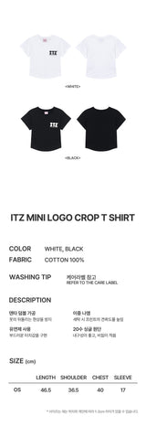 ITZ ミニロゴクロップTシャツ　ブラック