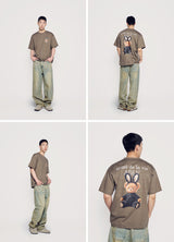 [24SS] ラビットベアドールロゴ半袖Tシャツ COCOA