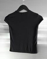 Lien Eyelet Henley Neck Open Crop Top