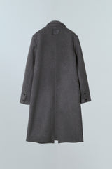 SIDE CUT OUT SINGLE WOOL COAT - CHARCOAL