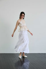 PEARL HALTERNECK TOP / IVORY